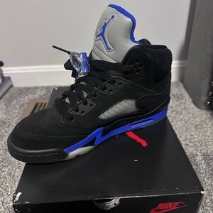 Jordan Black and Blue High-Top Sneakers